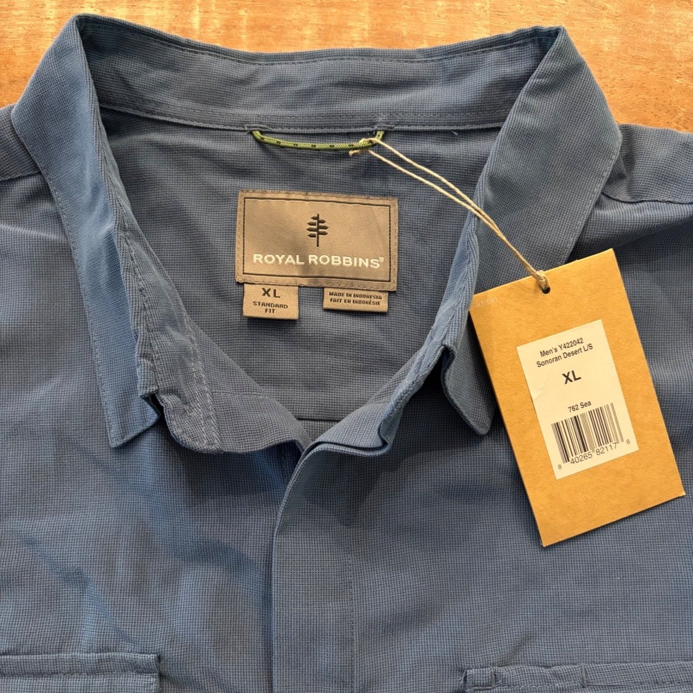 Royal Robbins Sonoran Desert LS Shirt Mens XL Blue Tencel Blend Y422042 NWT - Picture 3 of 13